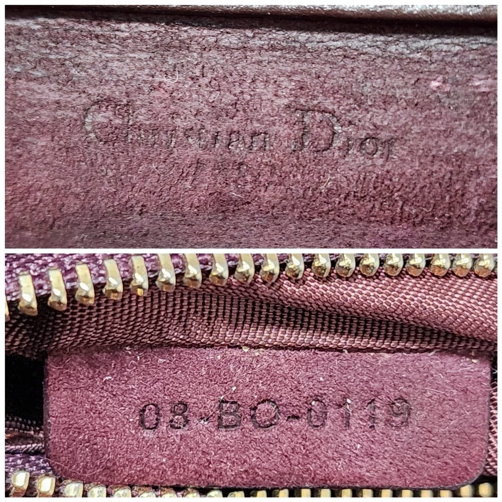 CHRISTIAN DIOR Grained Calfskin Leather Diorama Crossbody Bag Dark Burgundy - Picture 4 of 16